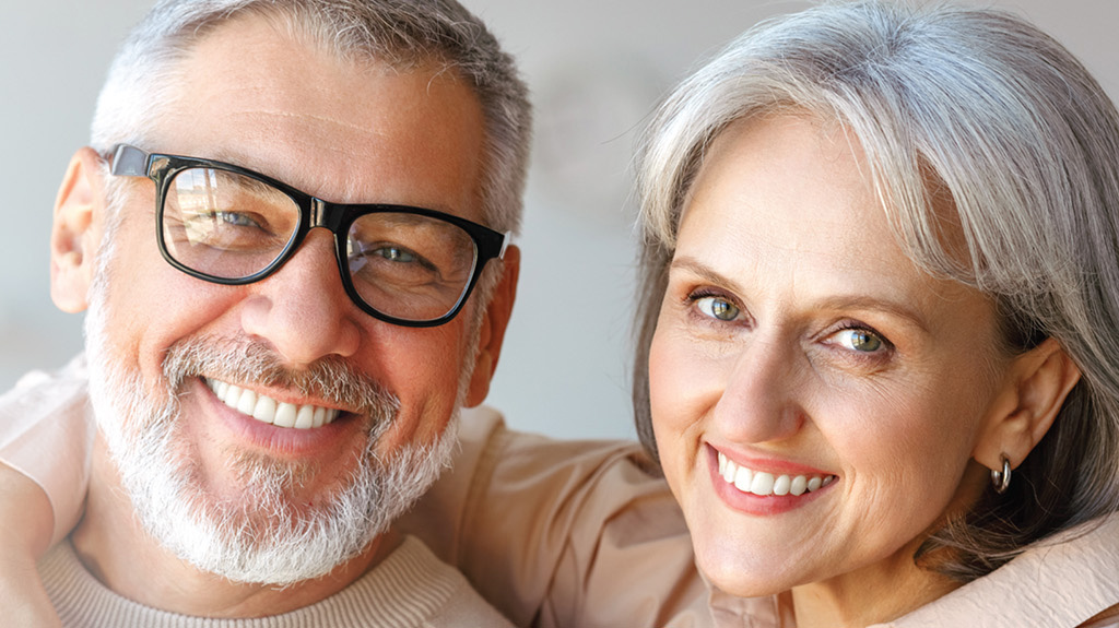 senior couple smiling