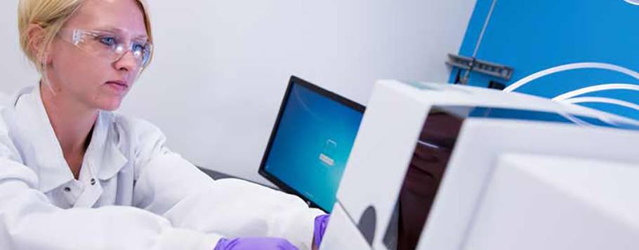 Woman looking at computer