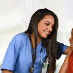 Female nurse with patient