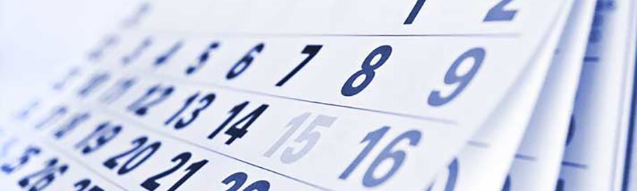 dates on a calendar
