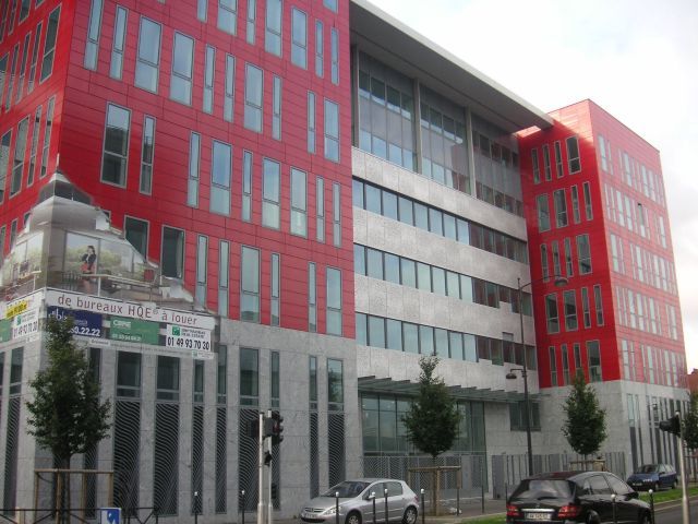 red and gray office building