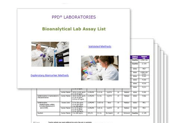 Bioanalytical lab assay list