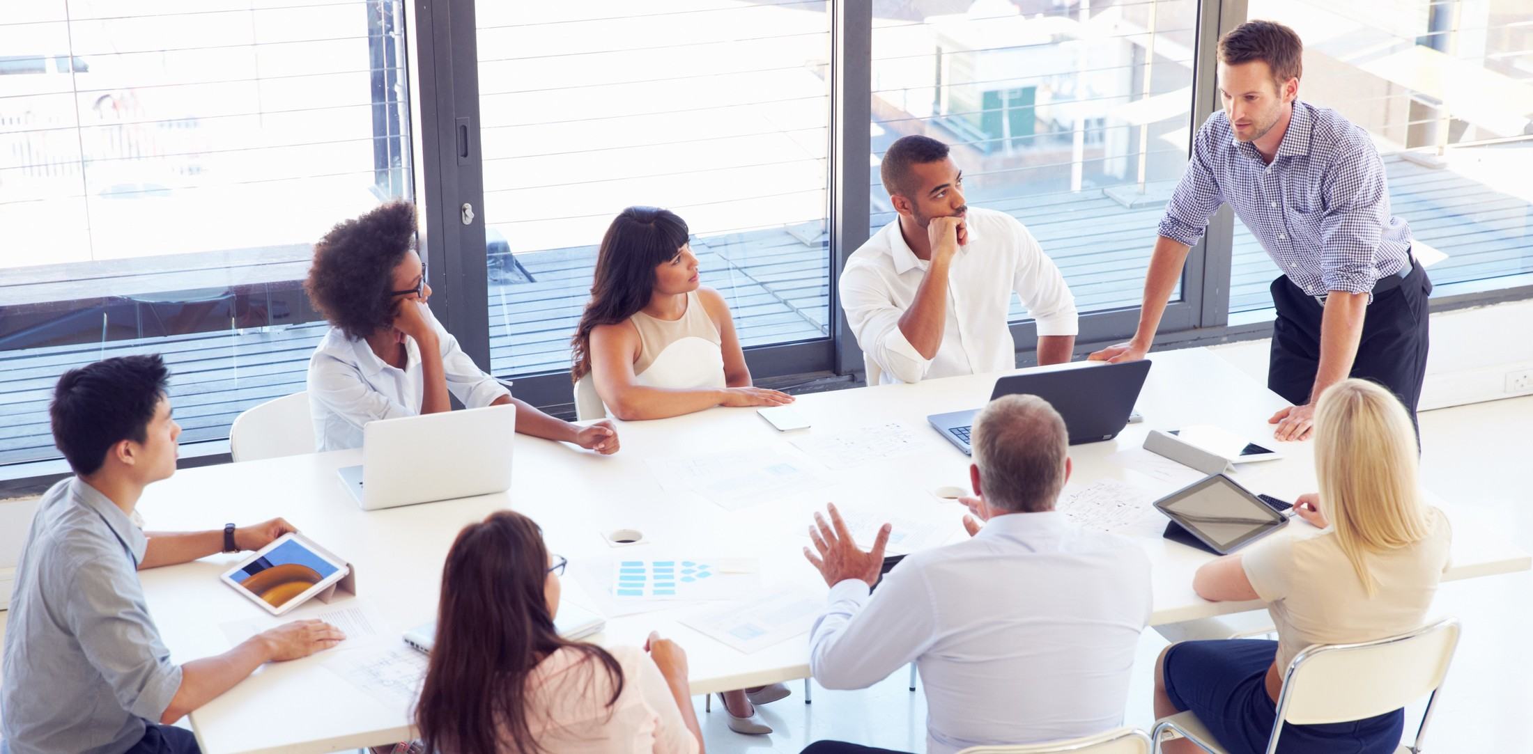 Group meeting in conference room