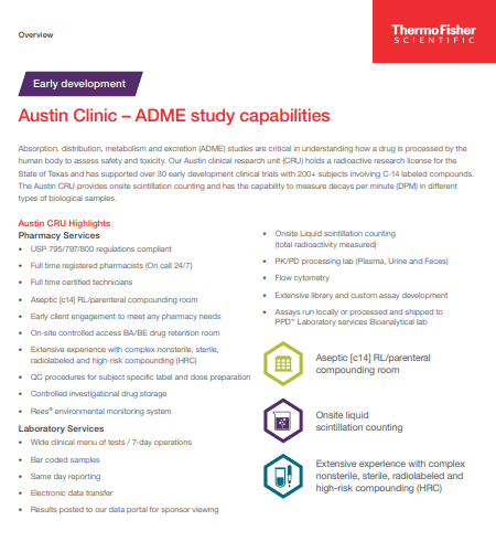 Austin Clinic – ADME Study Capabilities