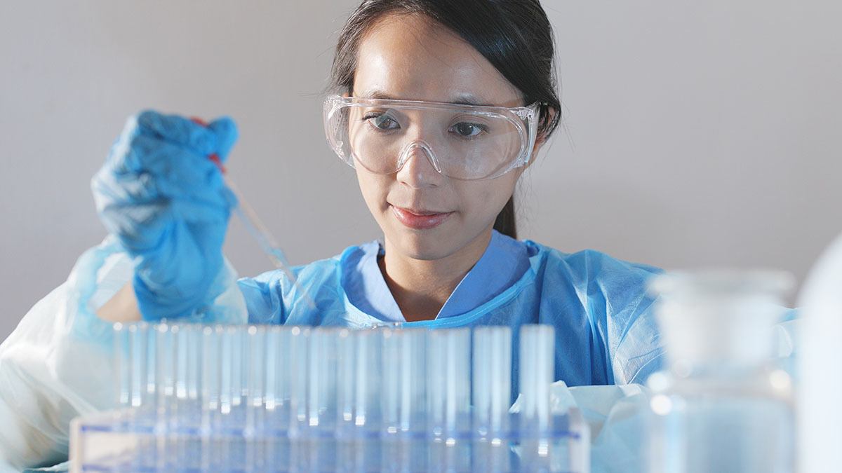 Laboratory scientist performing tests