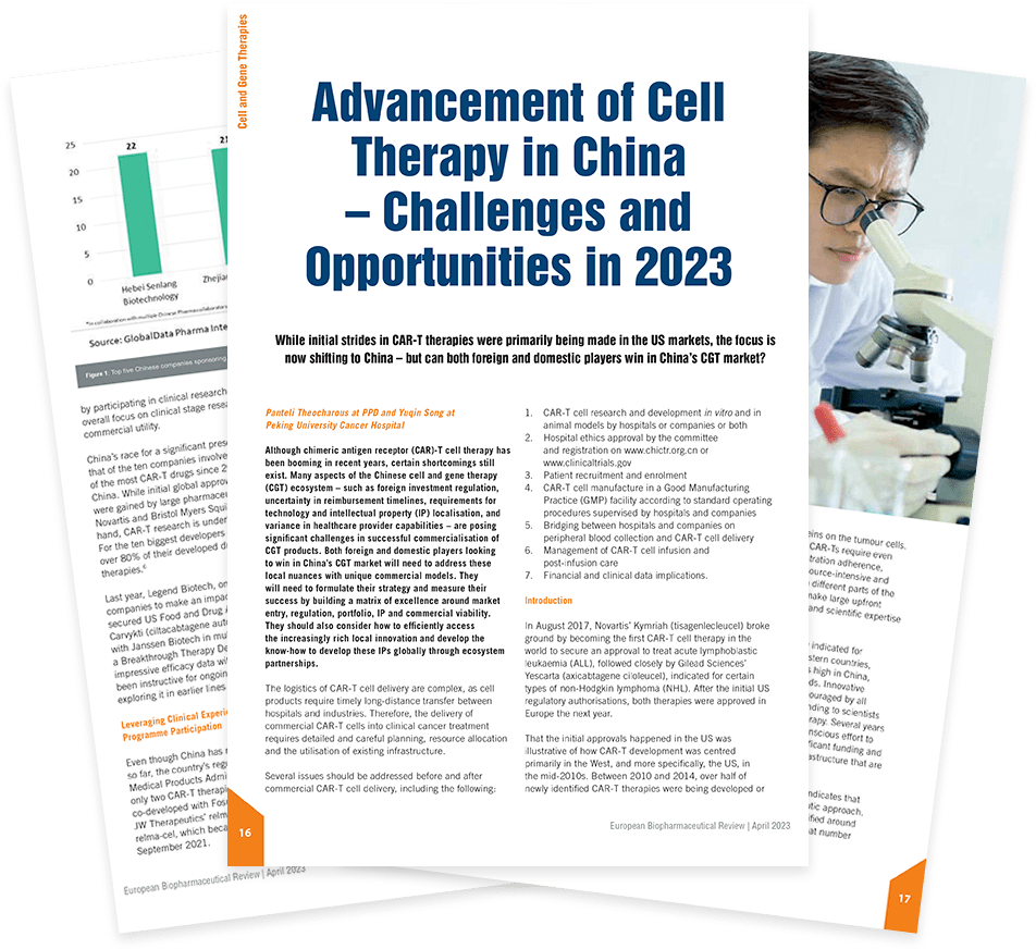 Sample pages from the Advancement of Cell Therapy in China - Challenges and Opportunities in 2023 download
