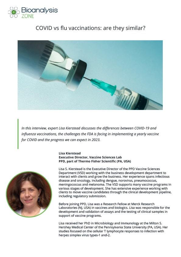 First page of "COVID vs Flu Vaccinations: Are They Similar?" article