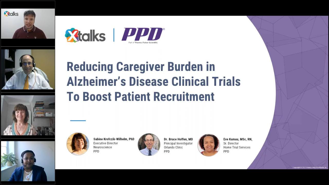 PPD and XTalks Webinar: Reducing caregiver burden in Alzheimer's disease clinical trials to boost patient recruitment.