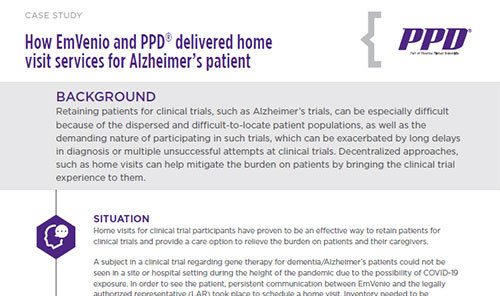 Delivering home visit services for Alzheimer's patient