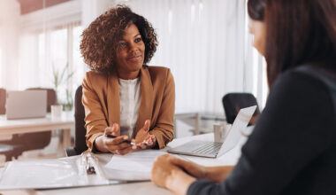 Two people having a conversation.