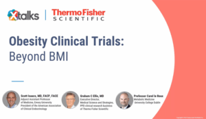 Title screen of the webinar "Obesity Clinical Trials: Beyond BMI"