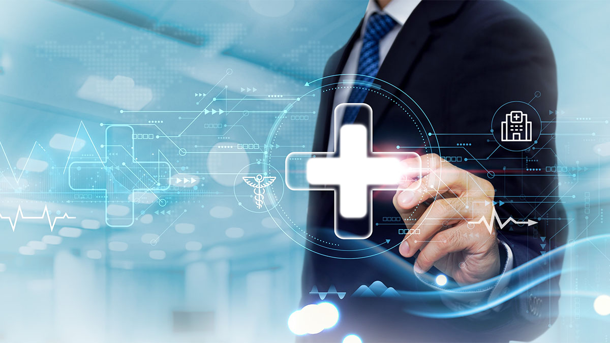 Professional highlighting a health symbol