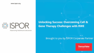Title screen of the webinar "Unlocking success: Overcoming cell & gene therapy challenges with real-world evidence"