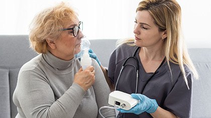 A respiratory patient receiving treatment. Learn more at ATS Congress 2026 about our respiratory experience.