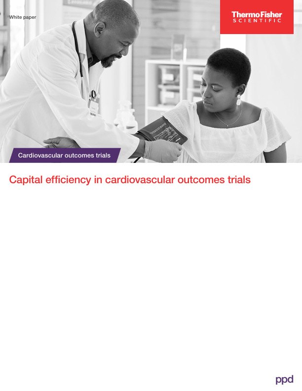 Title page of the white paper, "Capital Efficiency in Cardiovascular Outcomes Trials"
