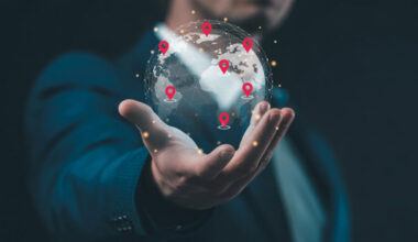 FSP market entry holding globe with map icons
